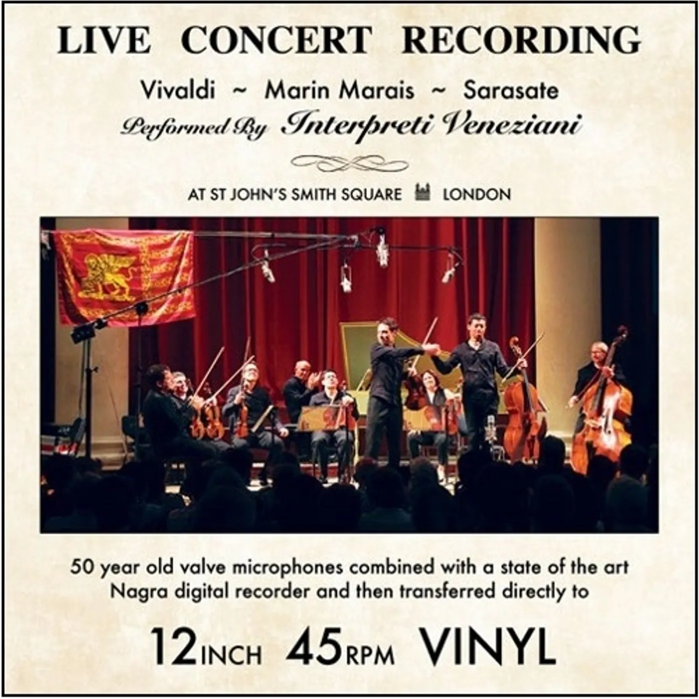 INTERPRETI VENEZIANI CHAMBER ORCHESTRA VIVALDI MARAIS & SARASATE: LIVE CONCERT RECORDINGS Vinyl Record