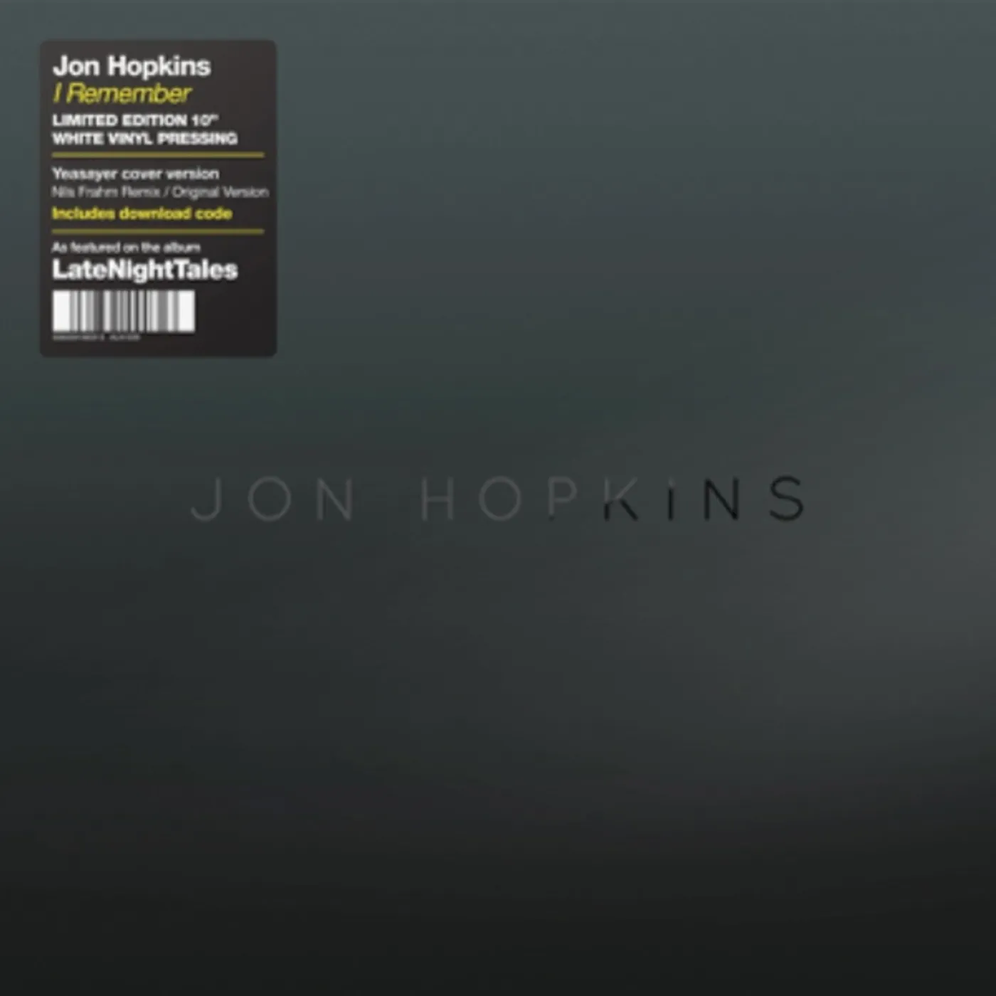 Jon Hopkins REMEMBER (NILS FRAHM REMIX) Vinyl Record