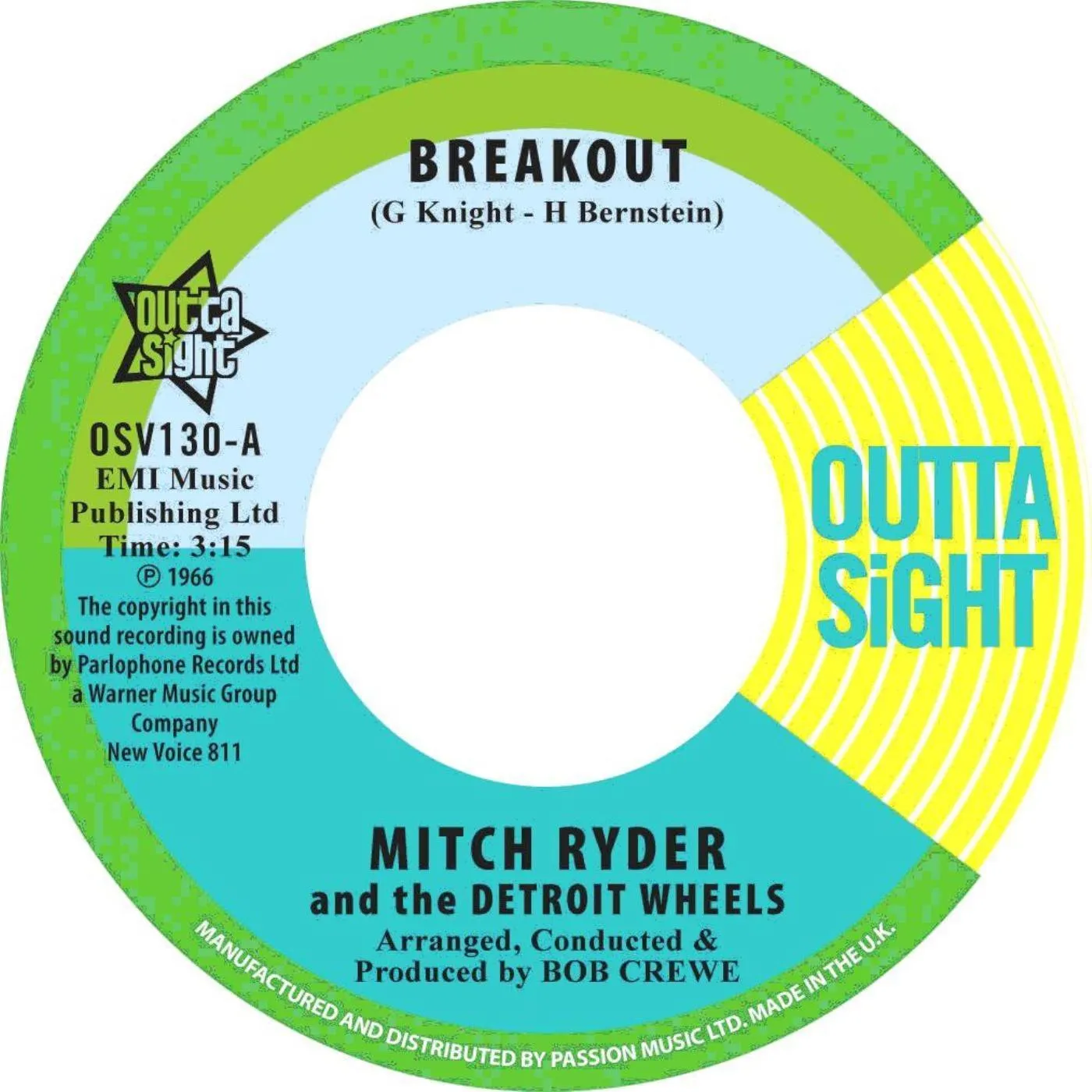 Mitch Ryder BREAKOUT / YOU GET YOUR KICKS Vinyl Record