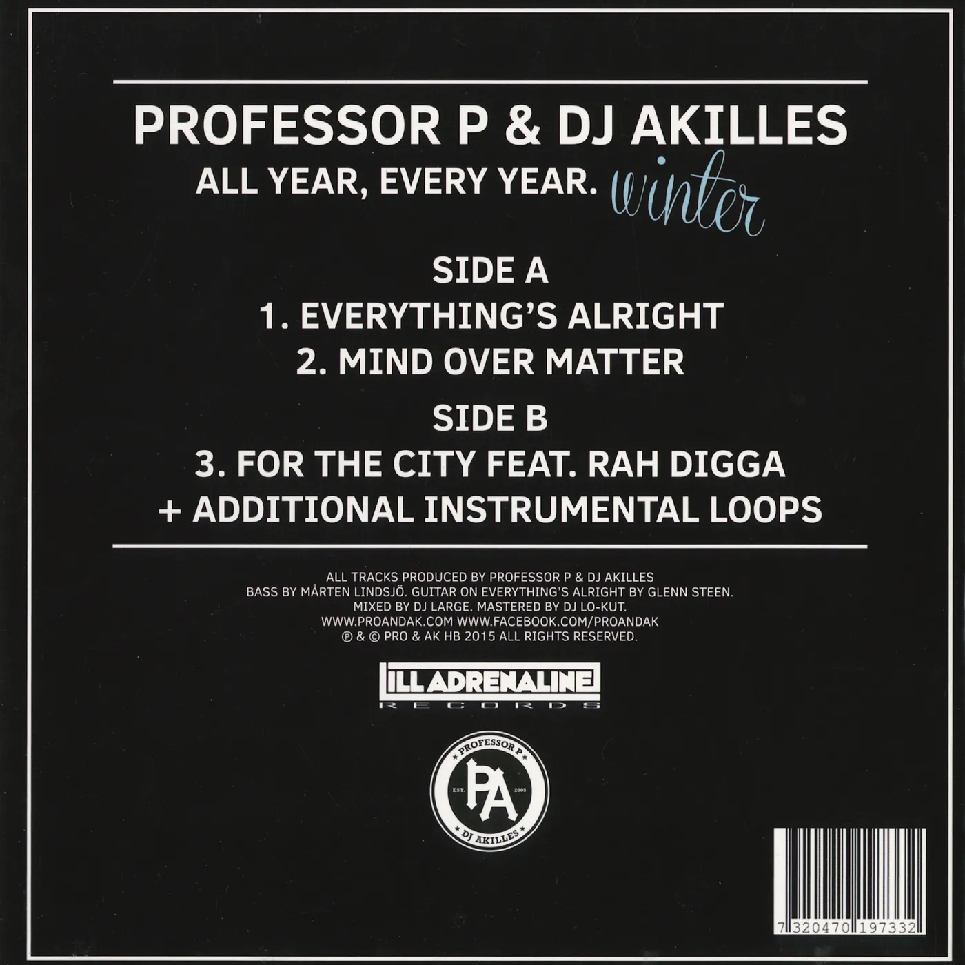 Professor P & DJ Akilles ALL YEAR EVERY YEAR: WINTER Vinyl Record