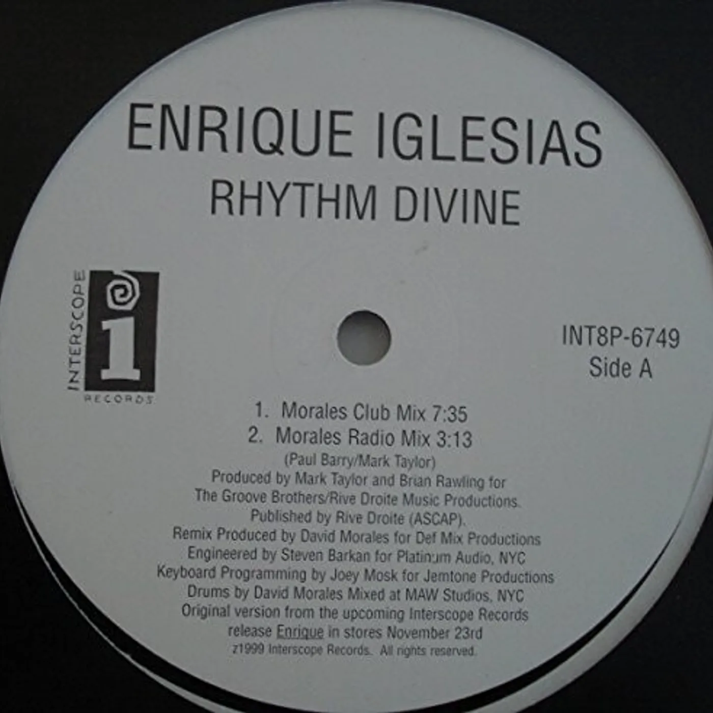 Enrique Iglesias Rhythm Divine Vinyl Record