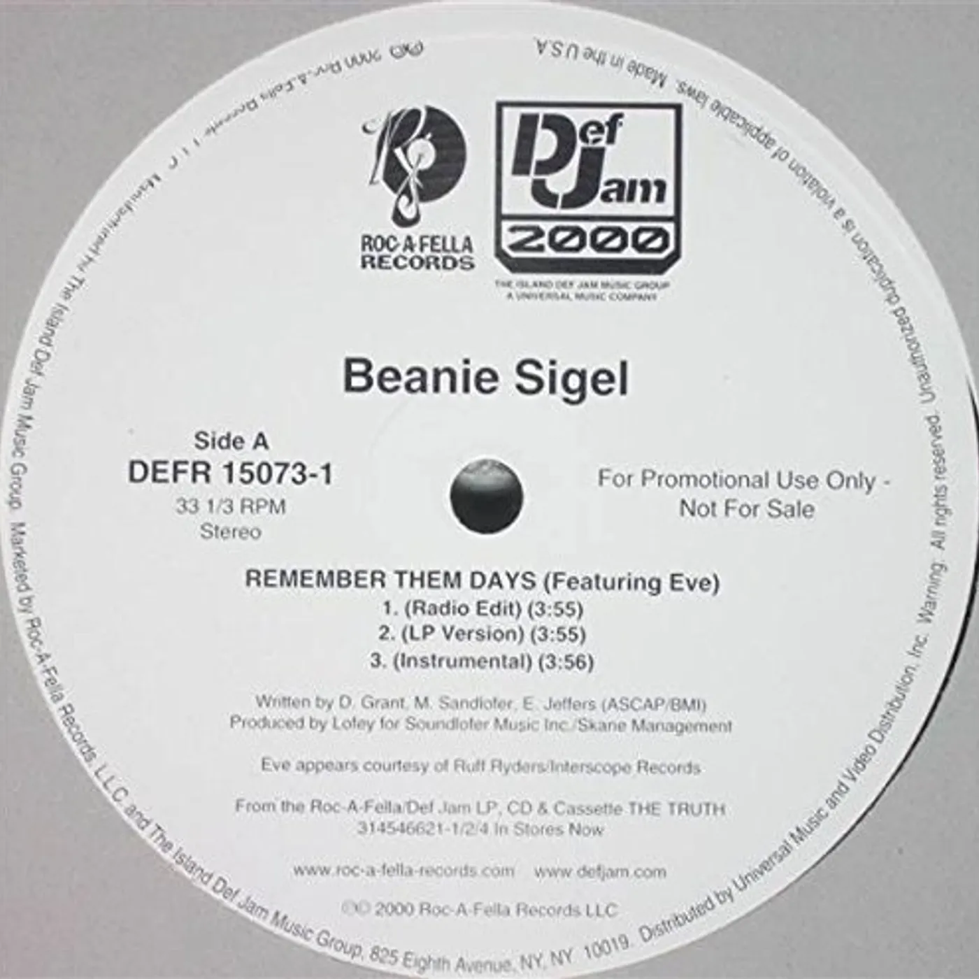 Beanie Sigel REMEMBER THEM DAYS Vinyl Record