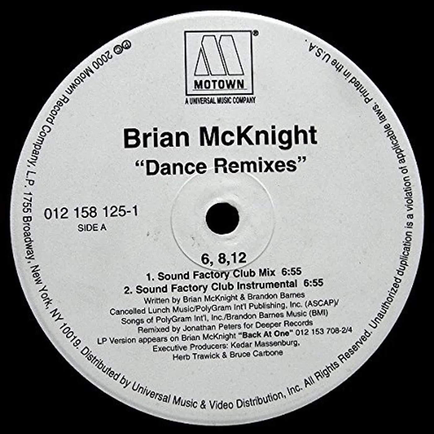 Brian McKnight 6 8 12 INCHES Vinyl Record