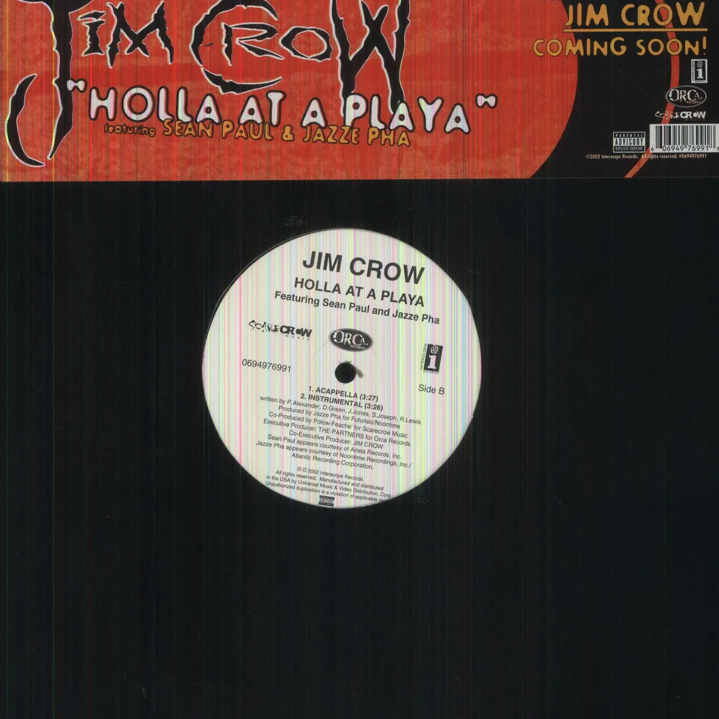 Jim Crow Holla At A Playa Vinyl Record