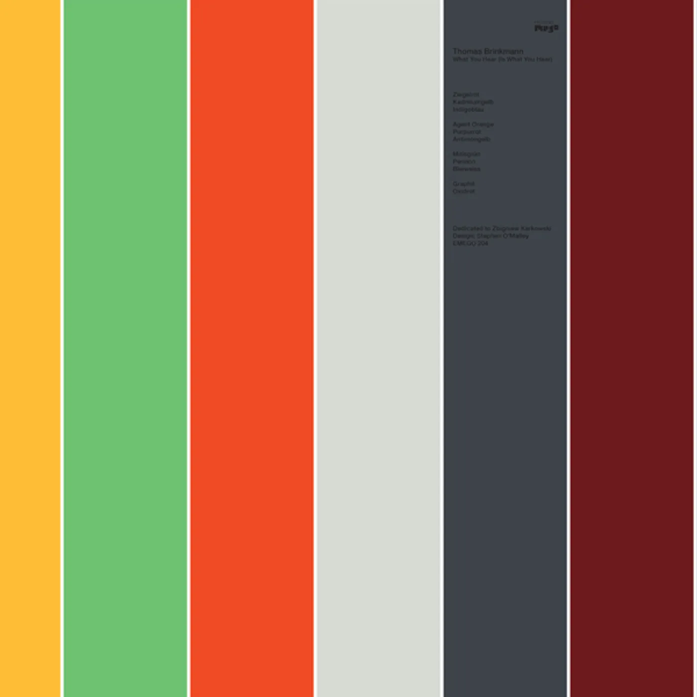 Thomas Brinkmann WHAT YOU HEAR (IS WHAT YOU HEAR) CD