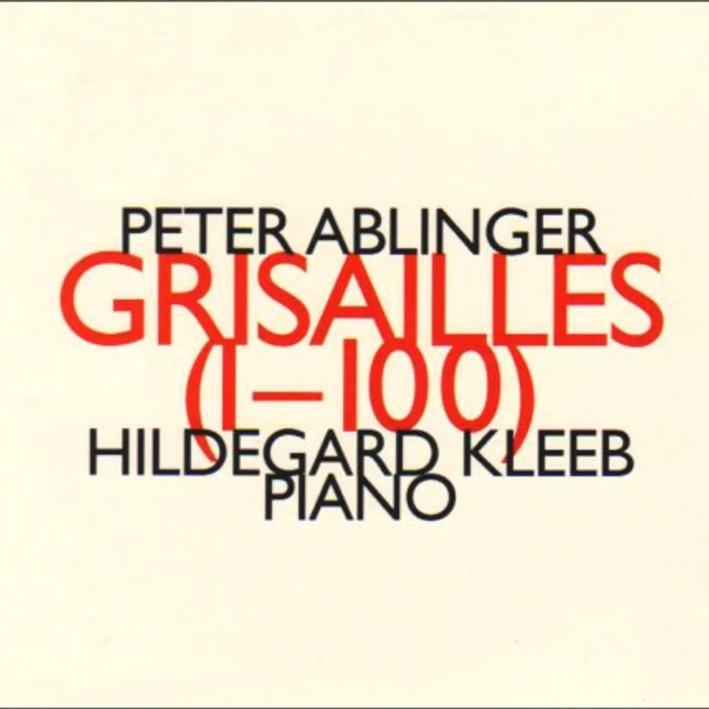 Hildegard Kleeb GRISAILLES (I-100) CD