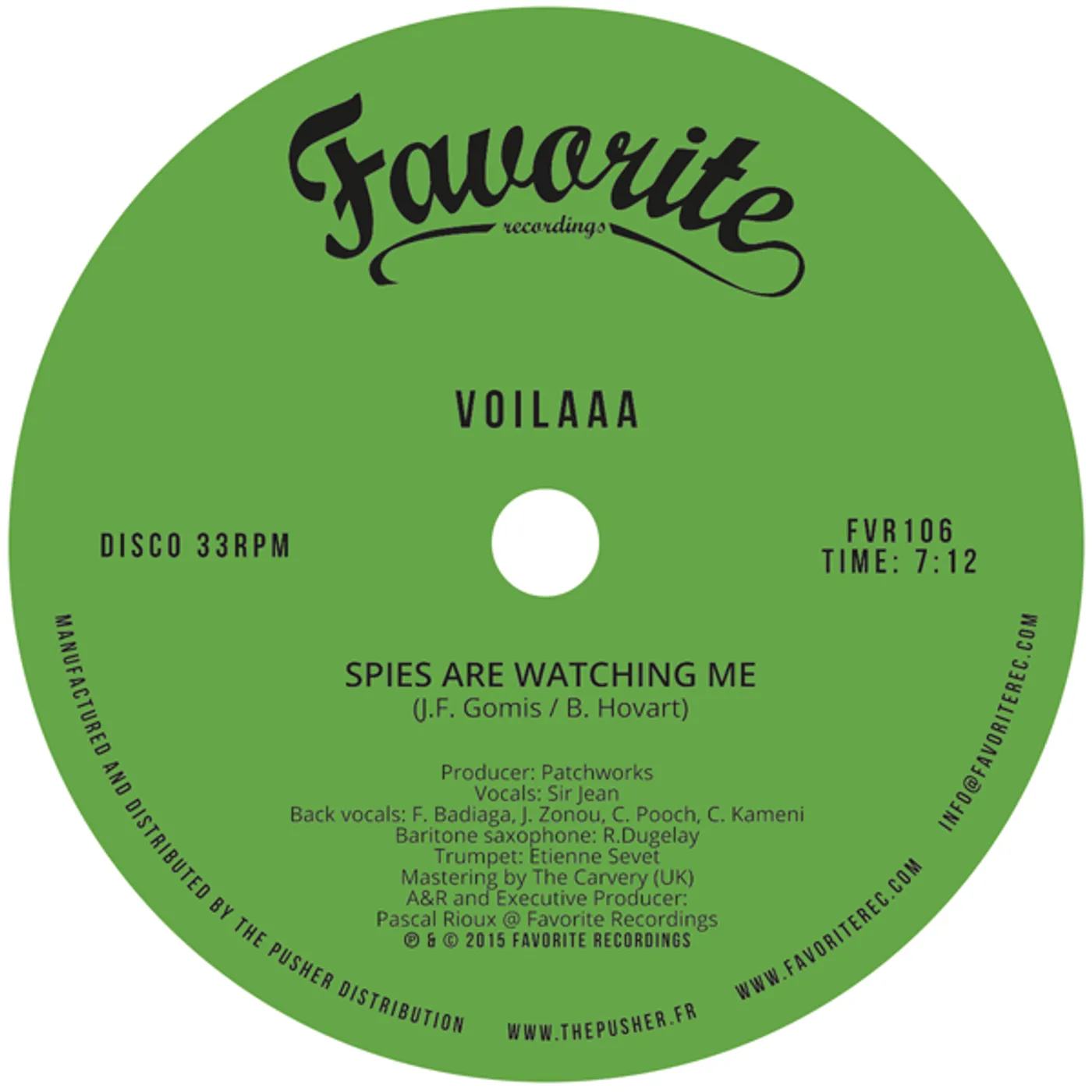 Voilaaa SPIES ARE WATCHING ME / LE DISCO DES CAPITALES Vinyl Record