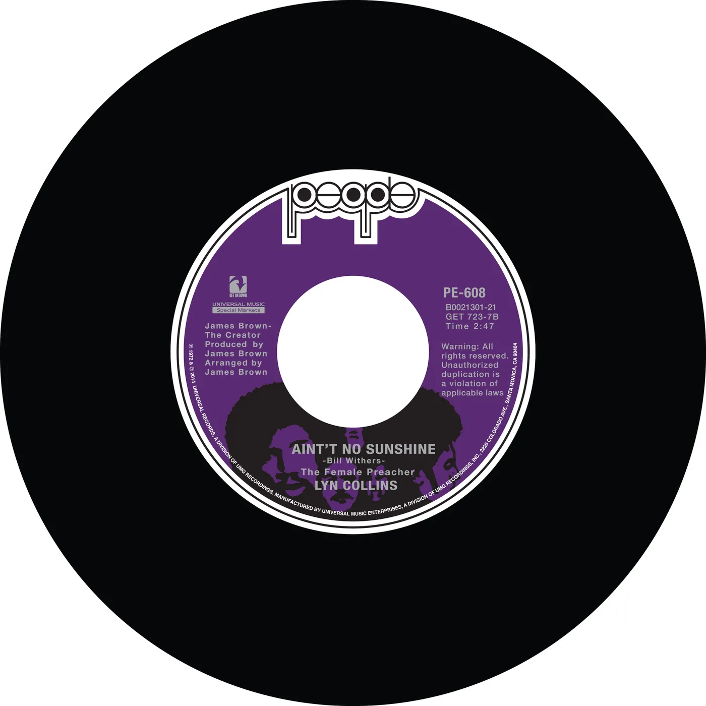 Lyn Collins Think (About It) / Ain't No Sunshine Vinyl Record