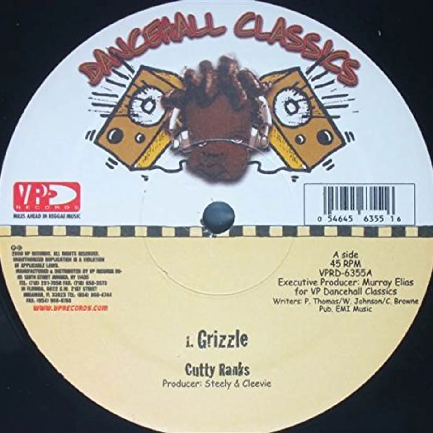 Cutty Ranks GRIZZLE Vinyl Record