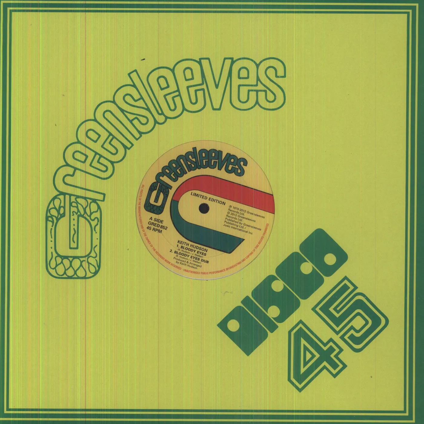 Keith Hudson Bloody Eyes Vinyl Record