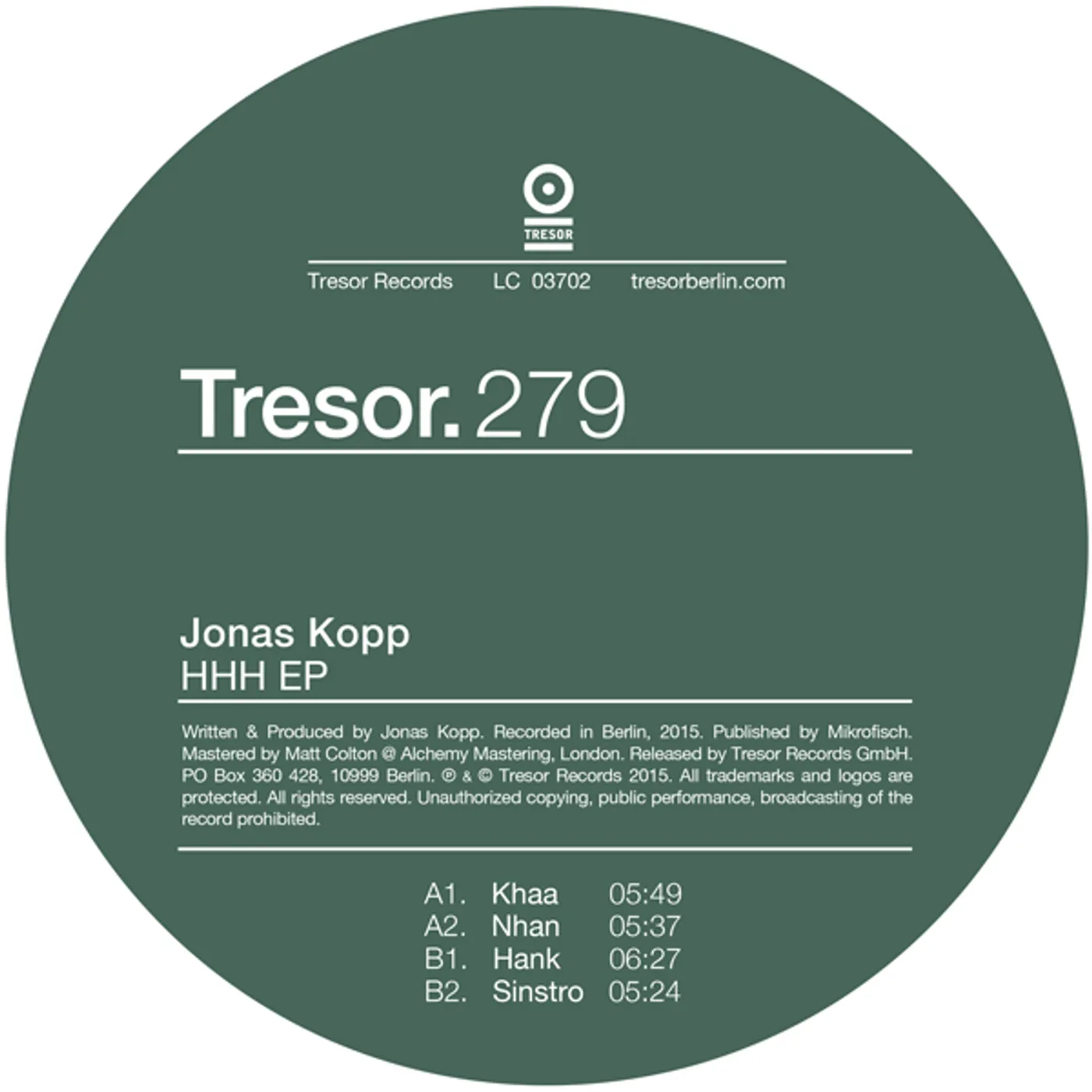 Jonas Kopp HHH Vinyl Record