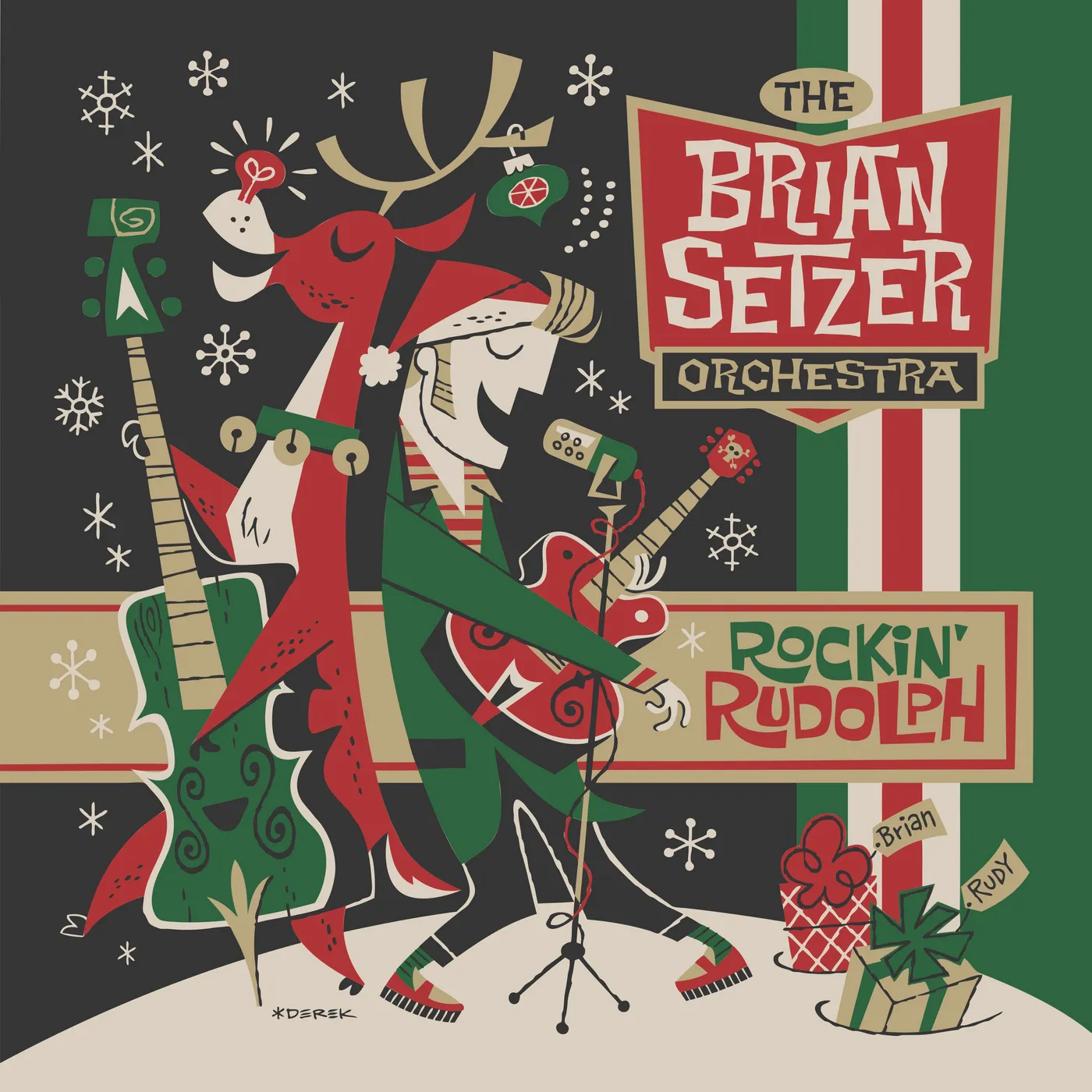 Brian Setzer ROCKIN RUDOLPH Vinyl Record - Colored Vinyl, Green Vinyl, Digital Download Included