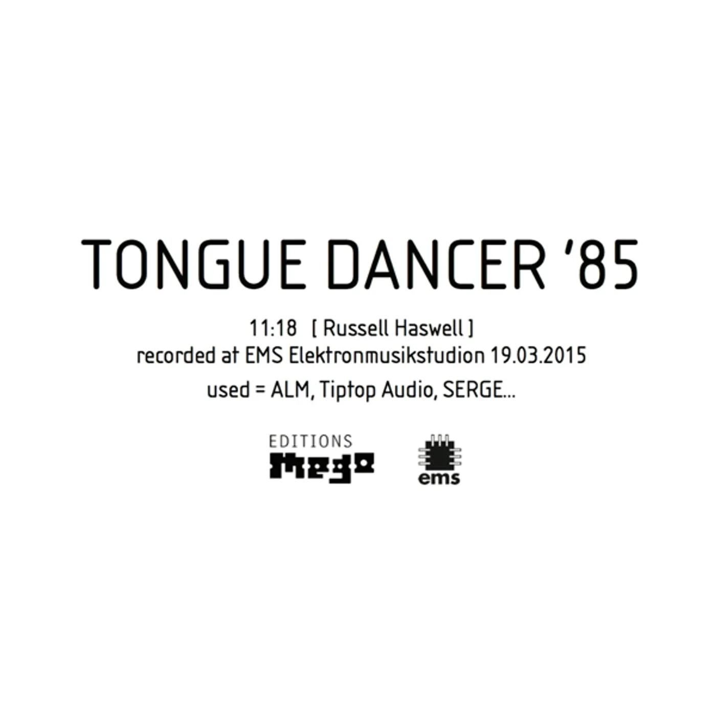 Russell Haswell Tongue Dancer '85 Vinyl Record