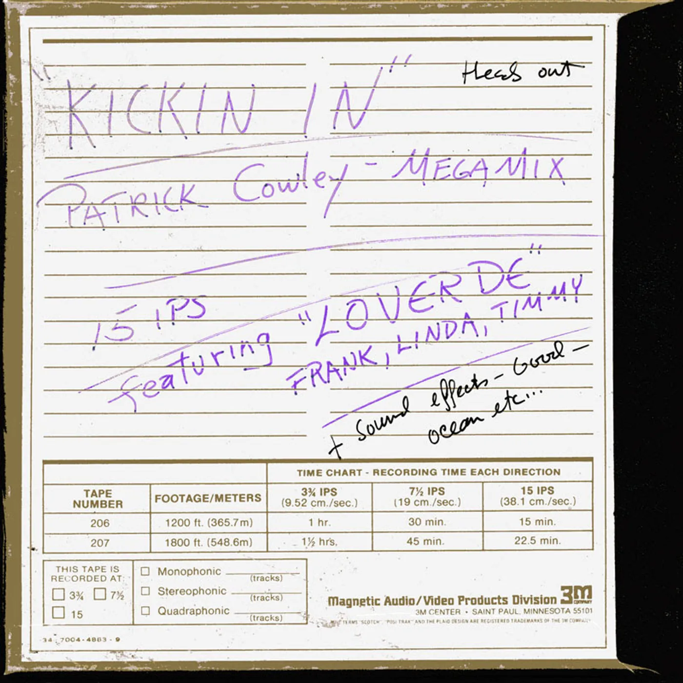 Patrick Cowley Kickin' In Vinyl Record