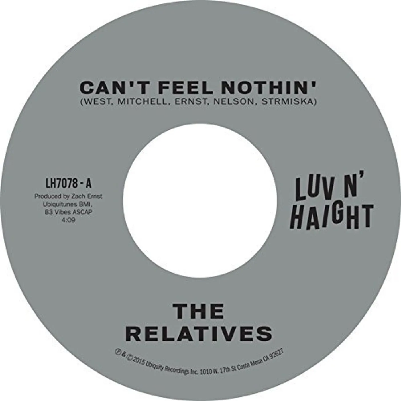 The Relatives CAN'T FEEL NOTHIN / NO MAN IS AN ISLAND Vinyl Record