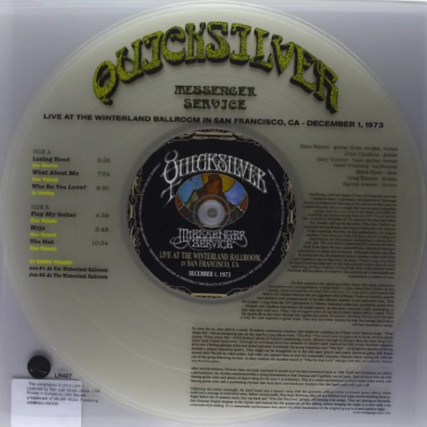 Quicksilver Messenger Service LIVE AT THE WINTERLAND BALLROOM IN SAN FRANCISCO Vinyl Record