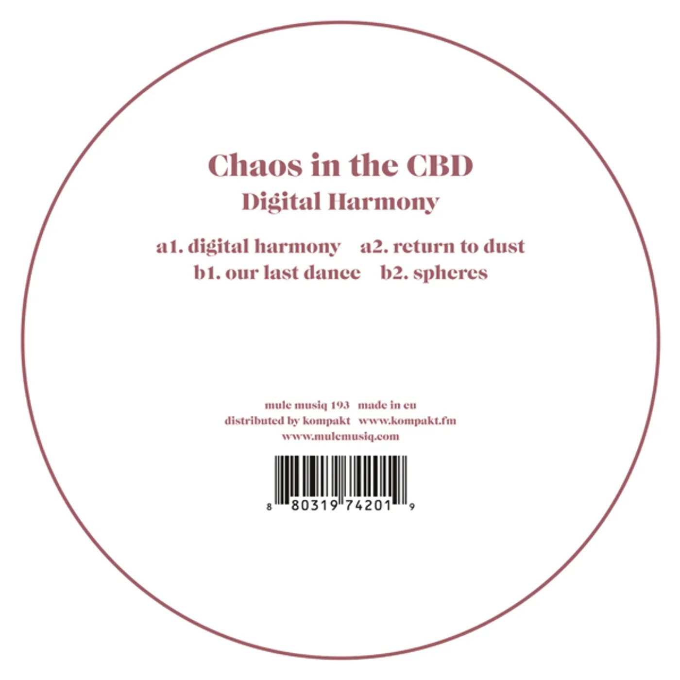 Chaos In The CBD Digital Harmony Vinyl Record