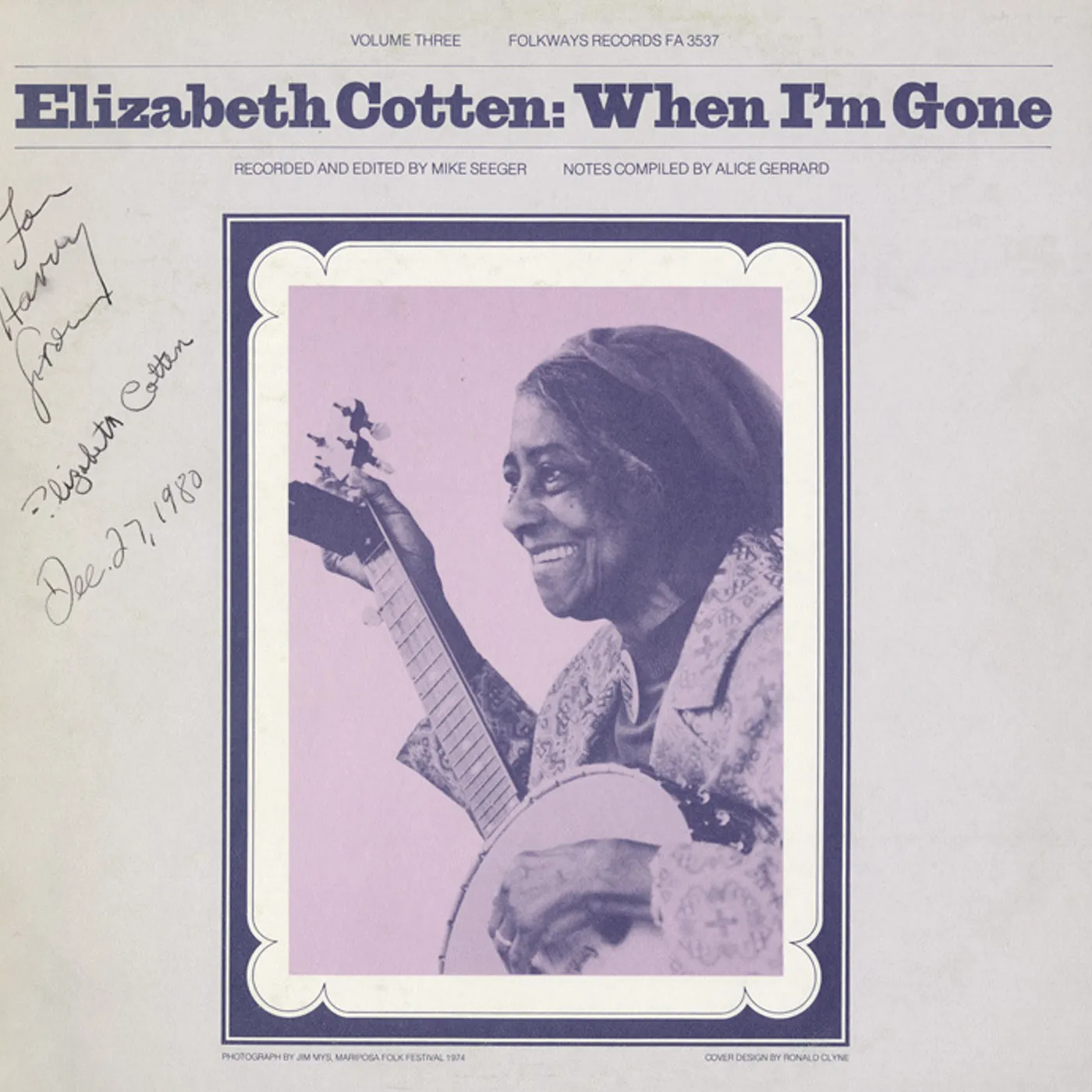 Elizabeth Cotten WHEN I'M GONE Vinyl Record