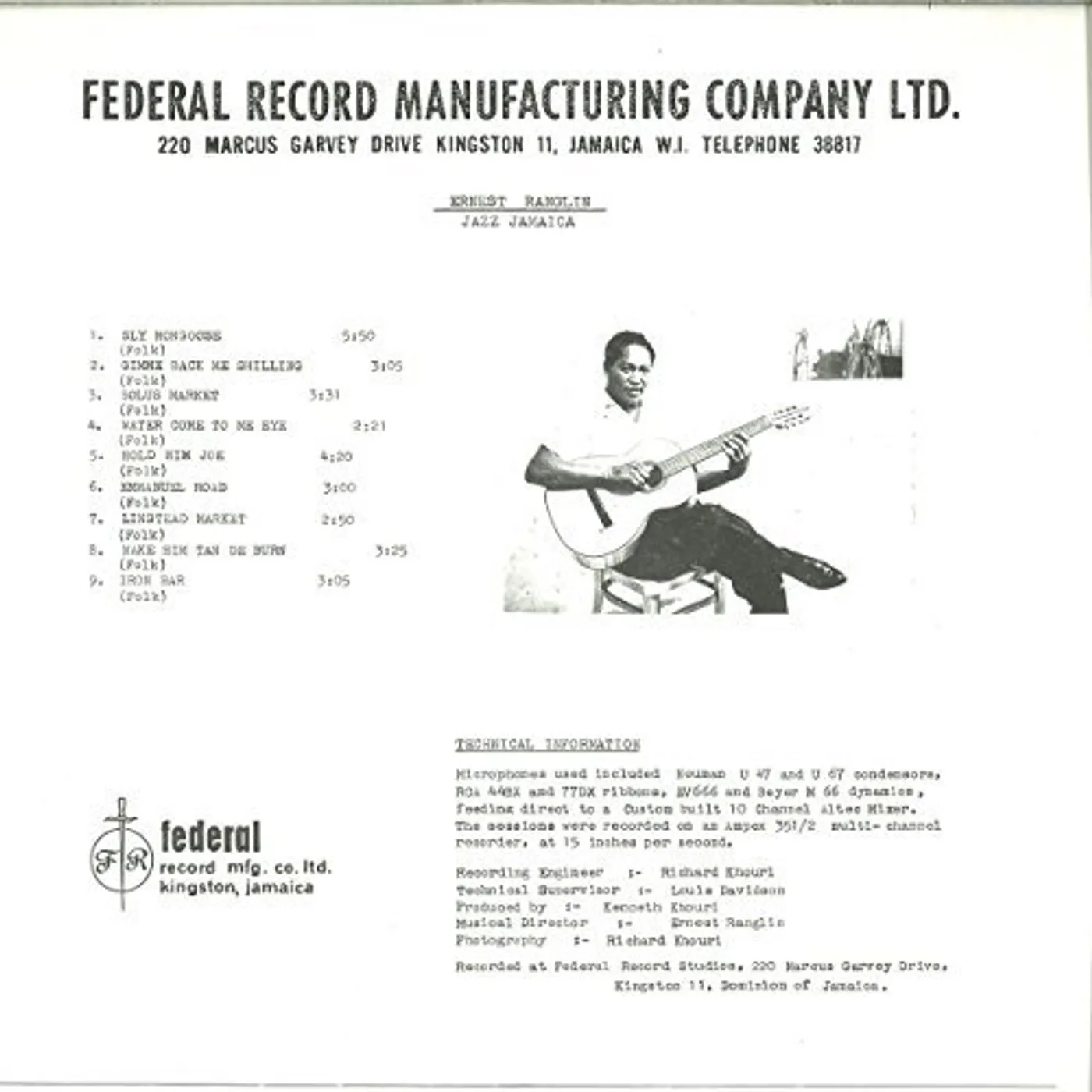 Ernest Ranglin JAZZ JAMAICA CD