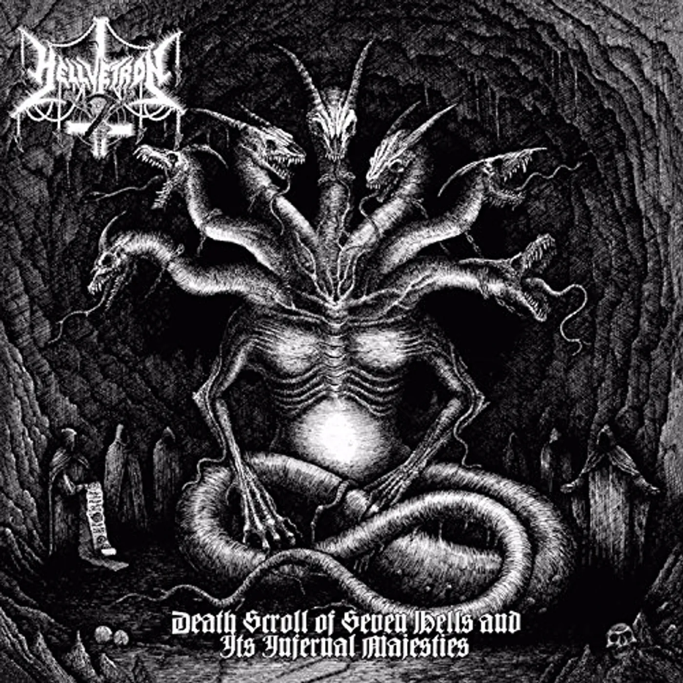 Hellvetron DEATH SCROLL OF SEVEN HELLS & IT'S INFERNAL Vinyl Record