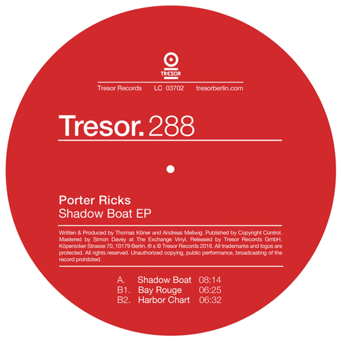 Porter Ricks Shadow Boat Vinyl Record