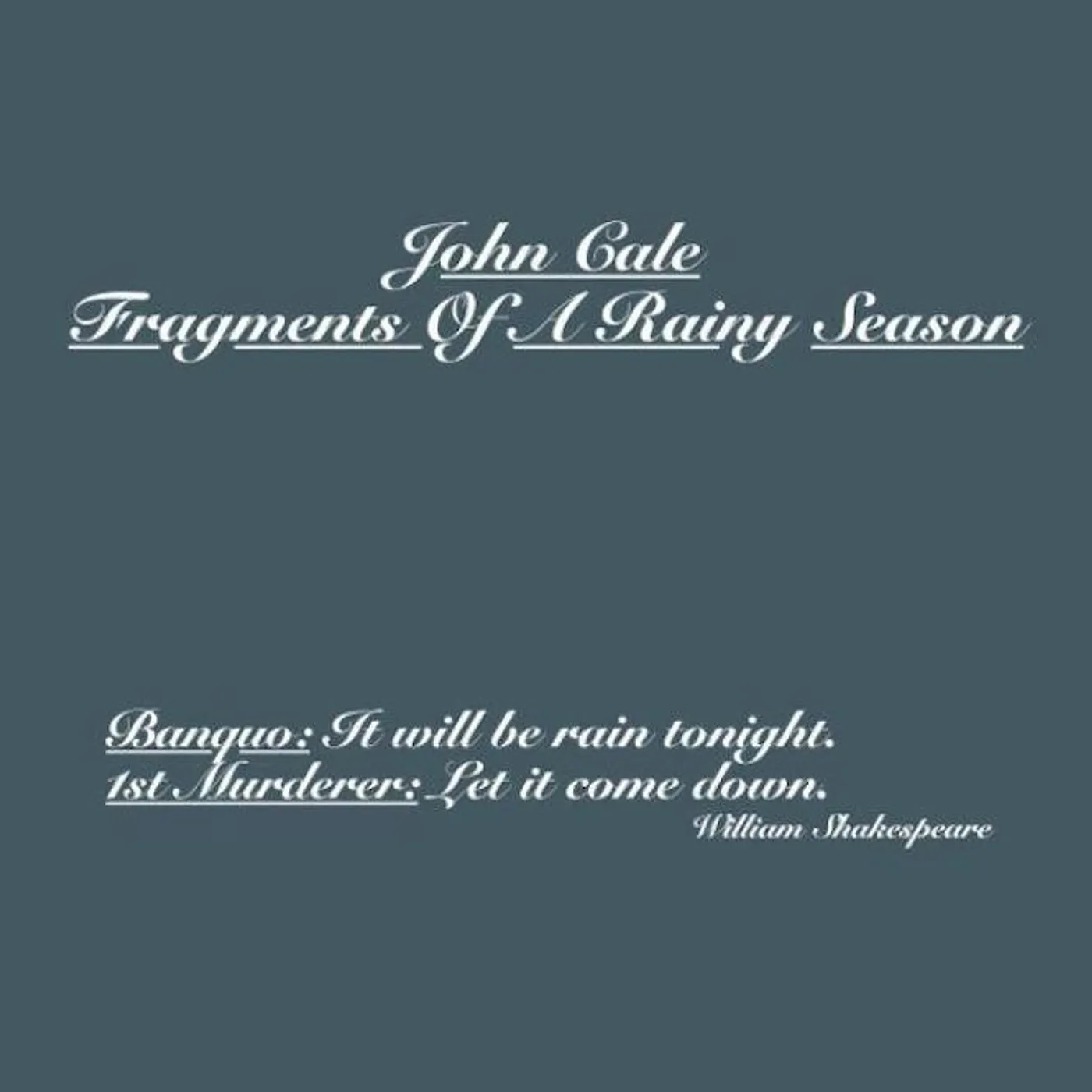 John Cale Fragments Of A Rainy Season Vinyl Record