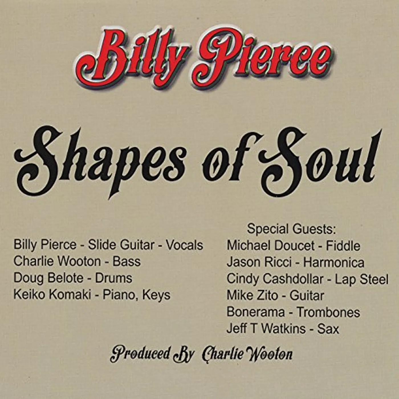 Billy Pierce SHAPES OF SOUL CD