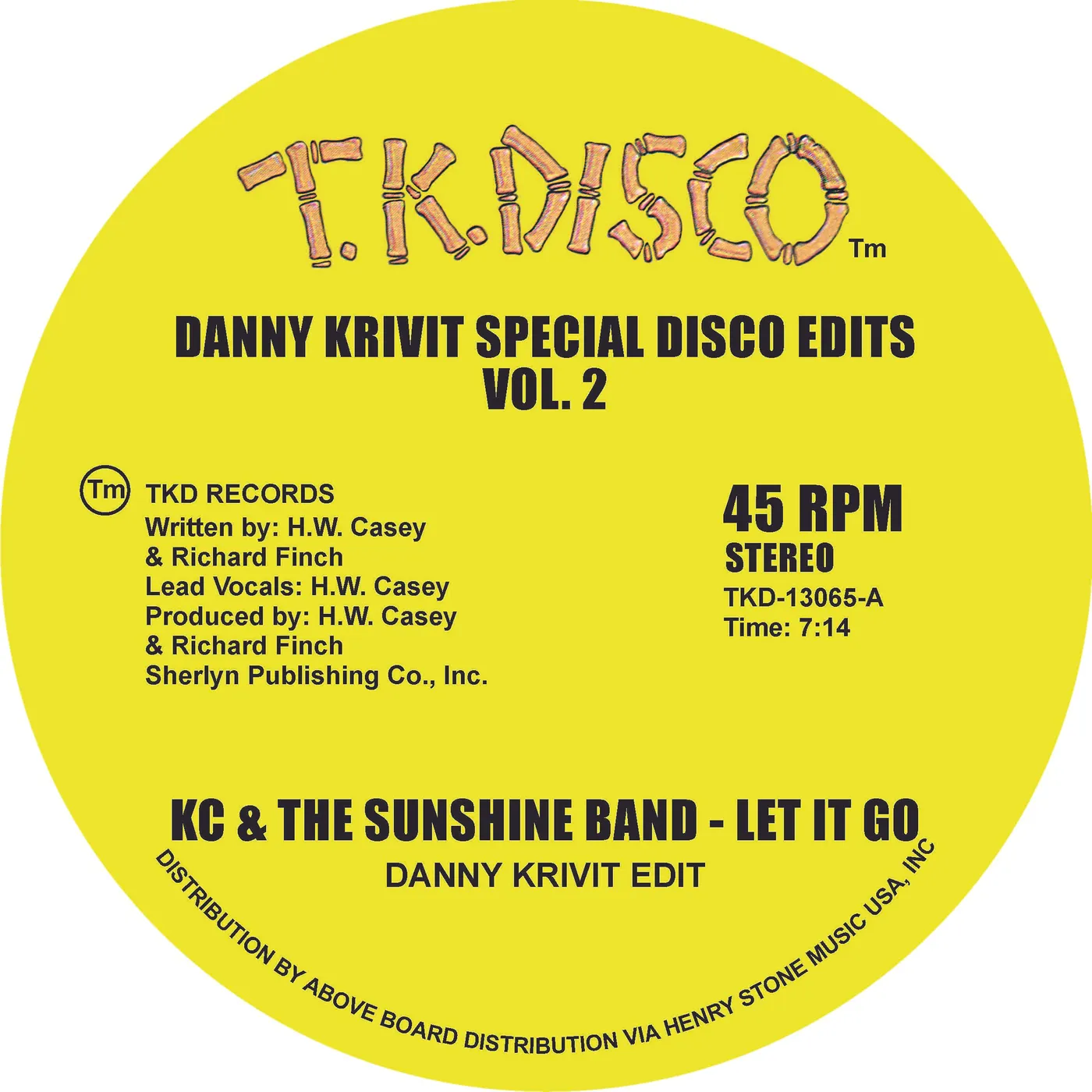 K.C. & SUNSHINE BAND DANNY KRIVIT SPECIAL DISCO EDITS VOL. 2 Vinyl Record