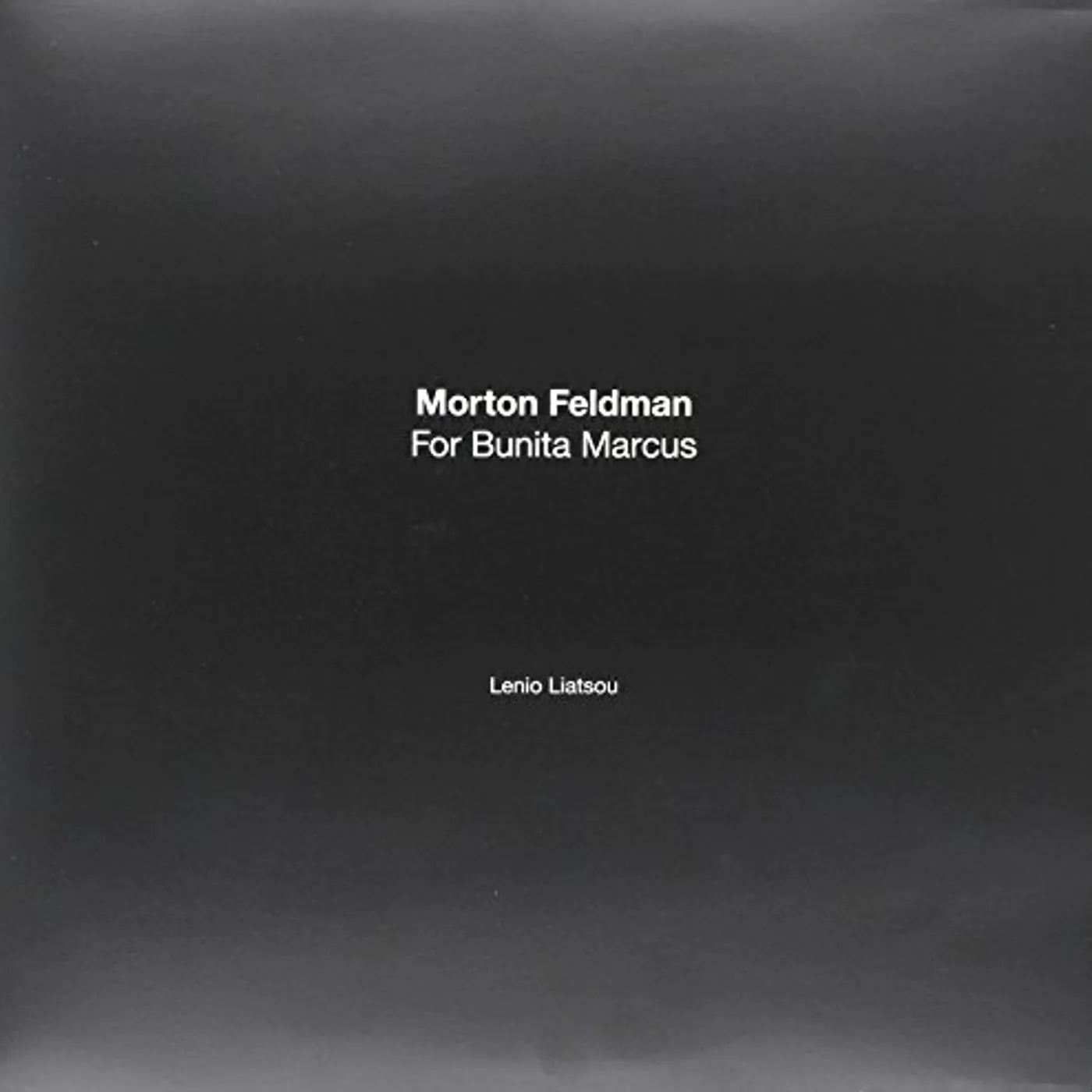 Morton Feldman For Bunita Marcus Vinyl Record