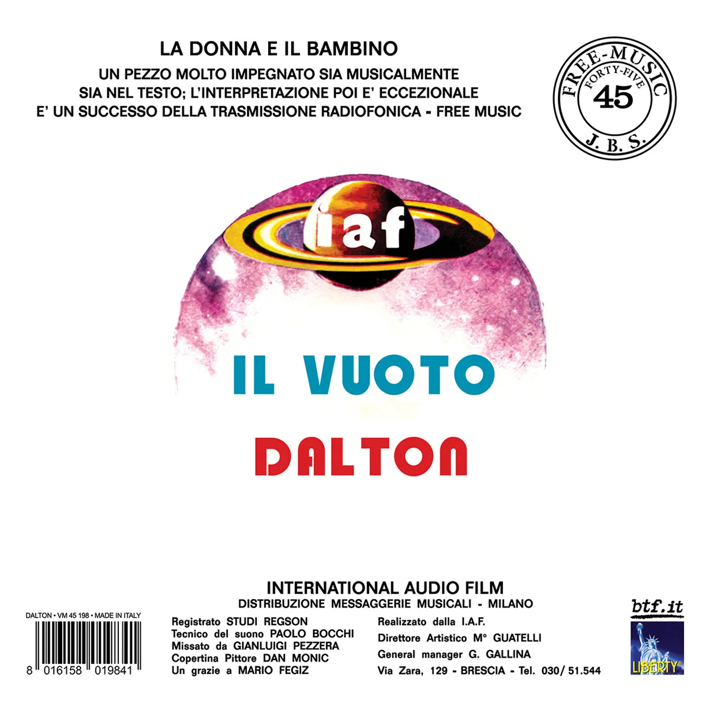 Dalton LA DONNA E IL BAMBINO / IL VUOTO Vinyl Record
