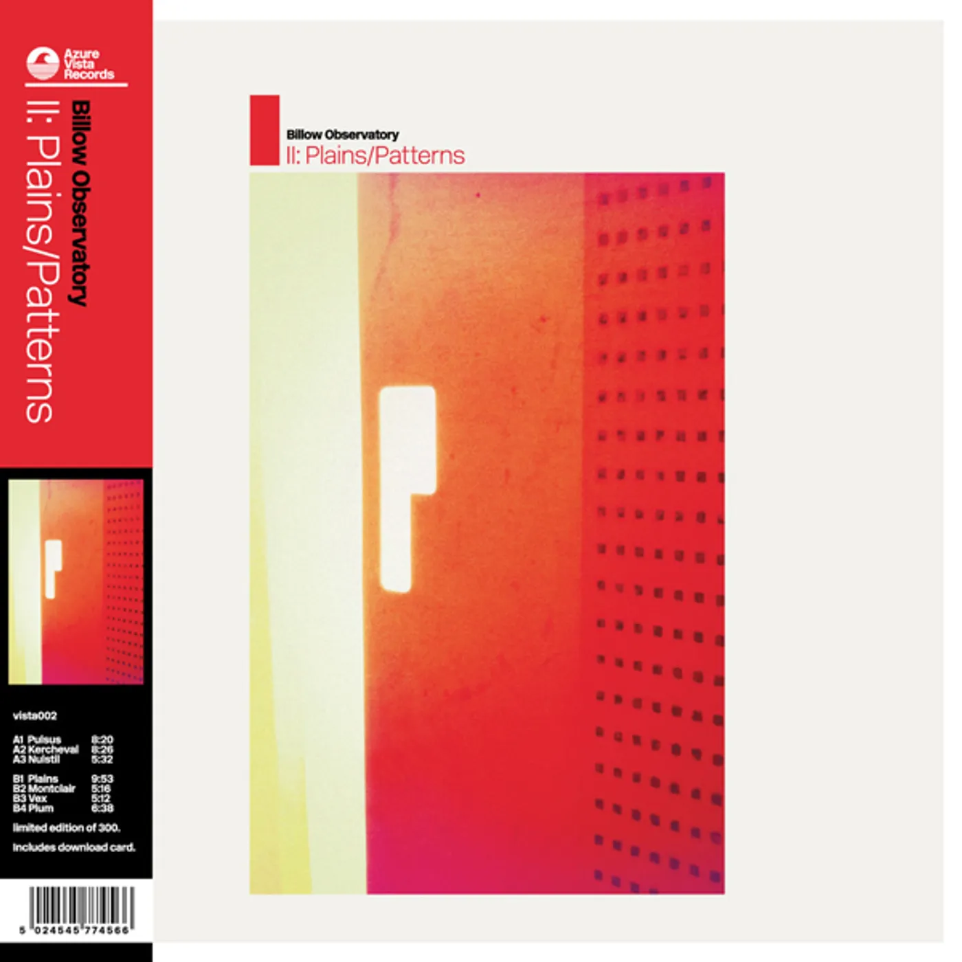 Billow Observatory II:PLAINS / PATTERNS Vinyl Record