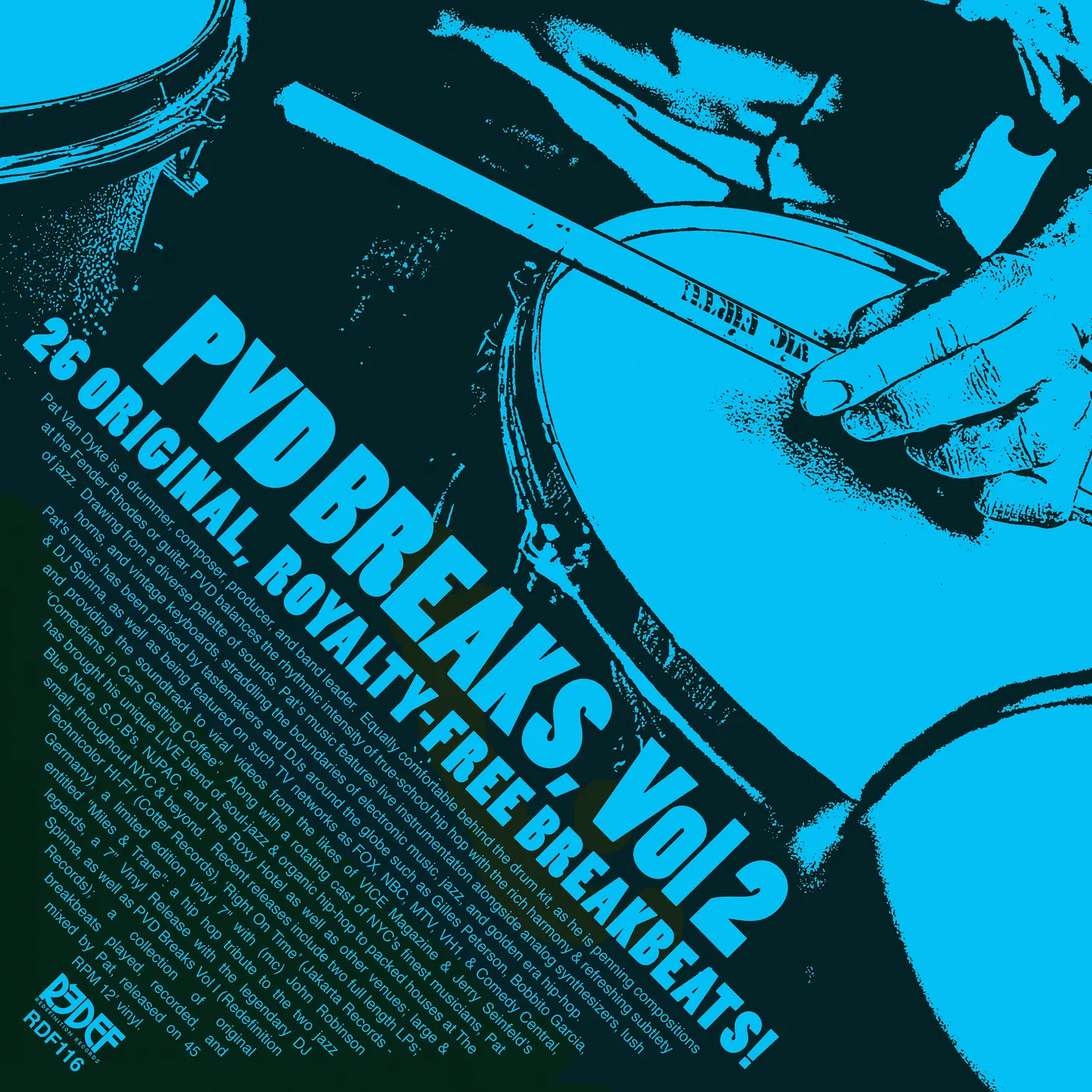 Pat Van Dyke PVD BREAKS VOL 2 (ROYALTY FREE BREAKS) Vinyl Record