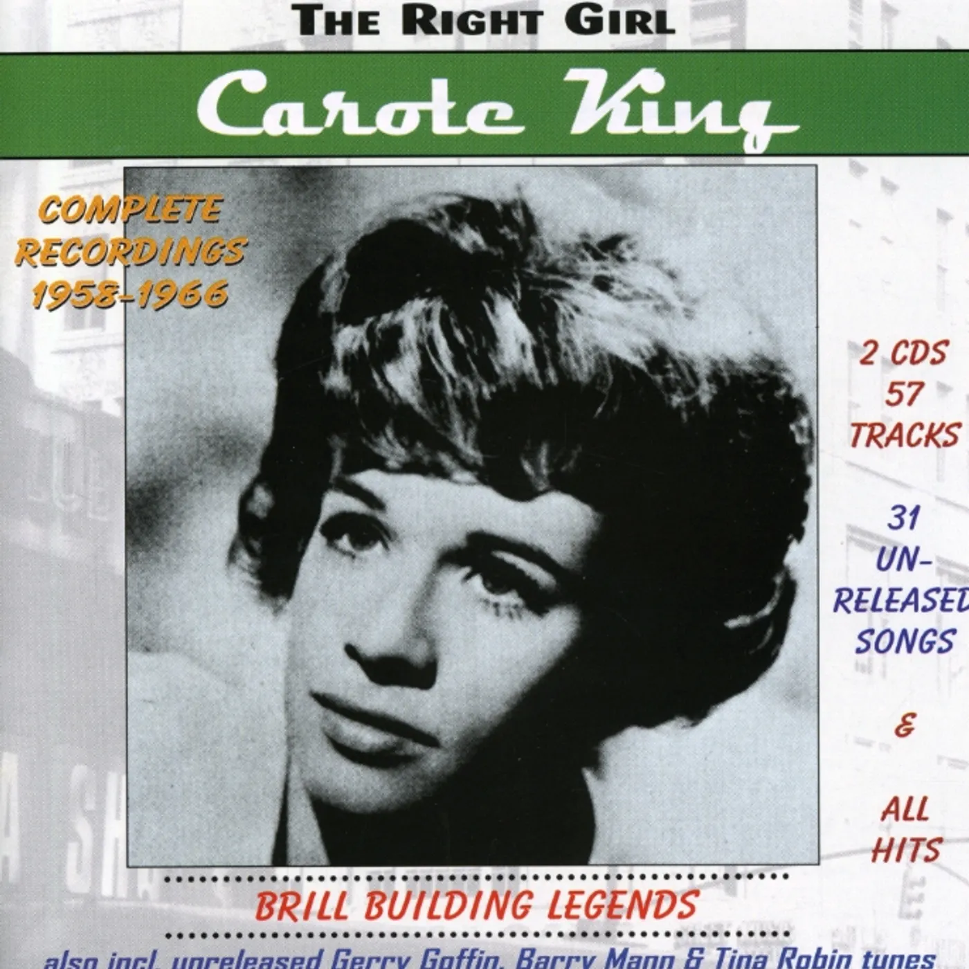CAROLE KING - RIGHT GIRL / BRILL BUILDING LEGENDS CD