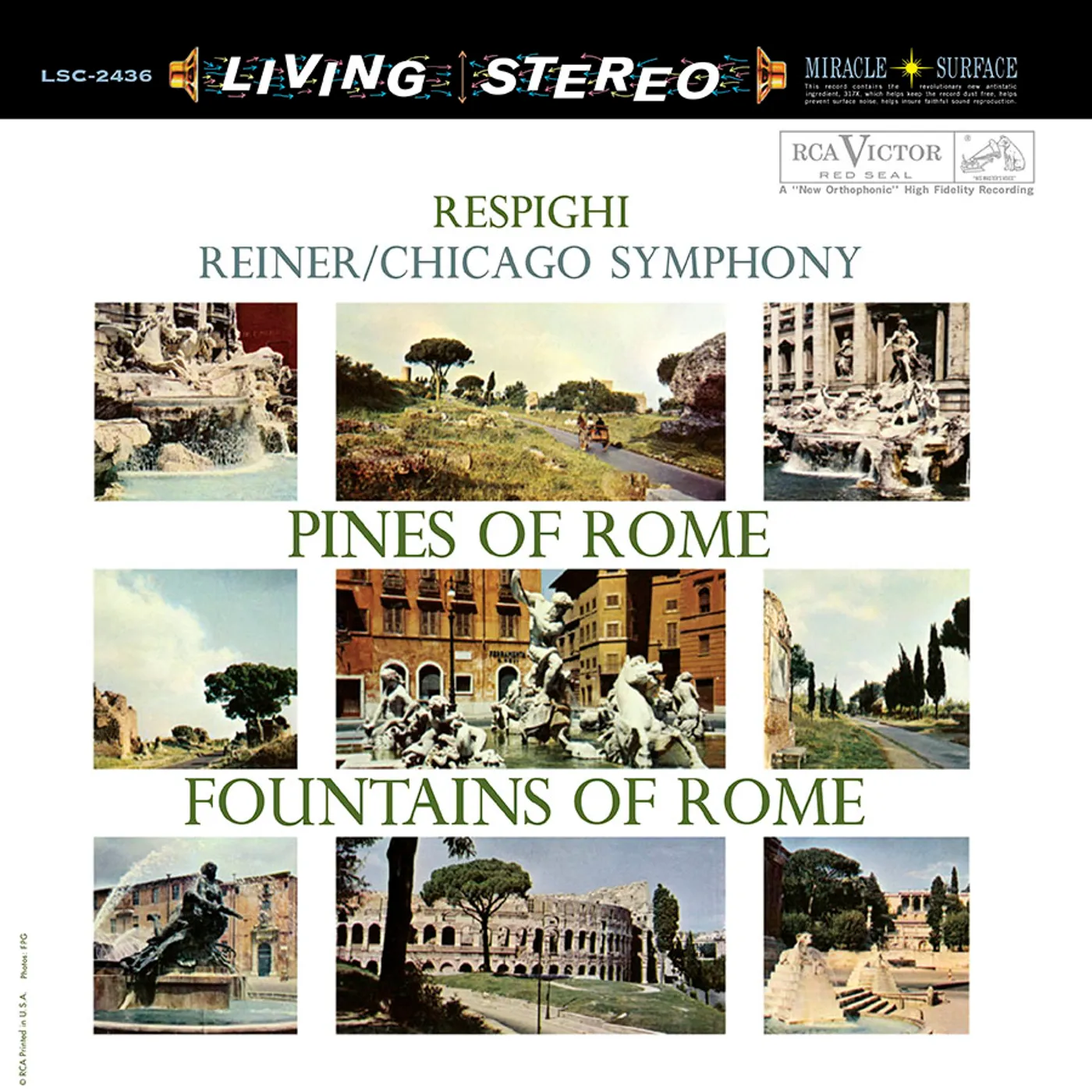 Fritz Reiner RESPIGHI: PINES OF ROME & FOUNTAINS OF ROME Vinyl Record