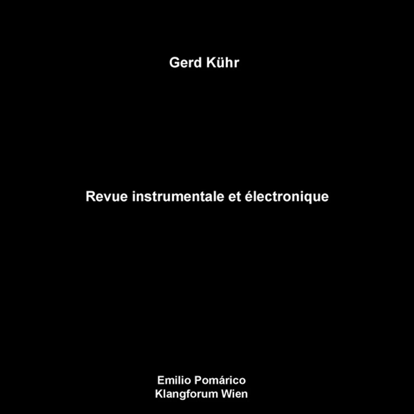 Gerd Kühr REVUE INSTRUMENTALE ET ELECTRONIQUE Vinyl Record