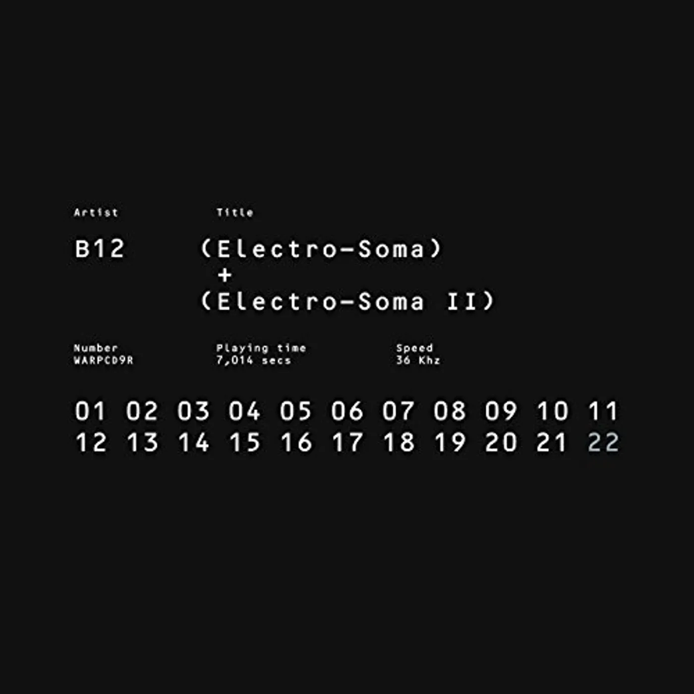 B12 ELECTRO-SOMA I + II ANTHOLOGY CD