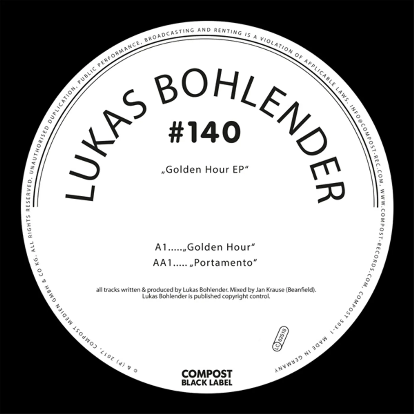 Lukas Bohlender GOLDEN HOUR Vinyl Record