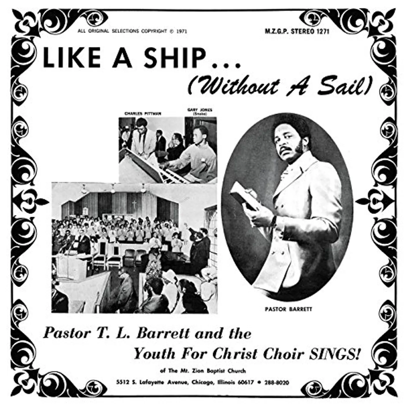Pastor T.L. Barrett LIKE A SHIP (WITHOUT A SAIL) Vinyl Record