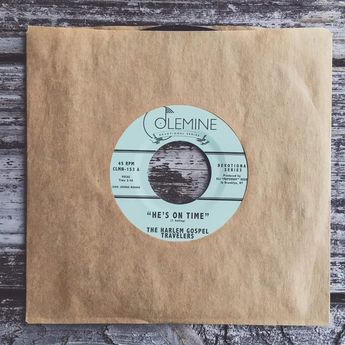 The Harlem Gospel Travelers HE'S ON TIME / WASH ME LORD Vinyl Record