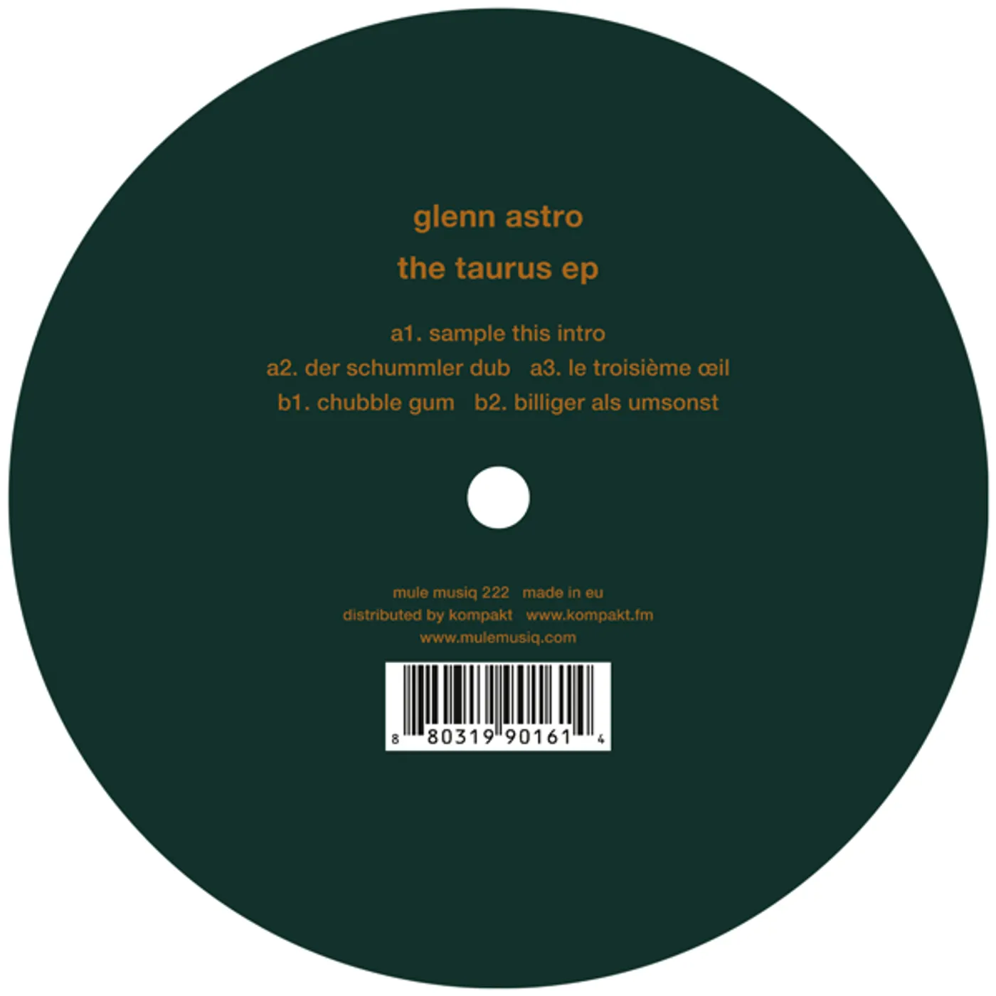 Glenn Astro TAURUS Vinyl Record