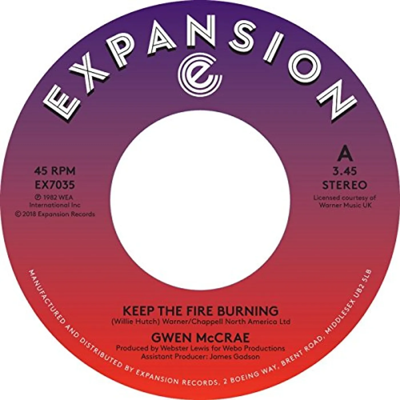 Gwen McCrae Keep The Fire Burning / Funky Sensation Vinyl Record
