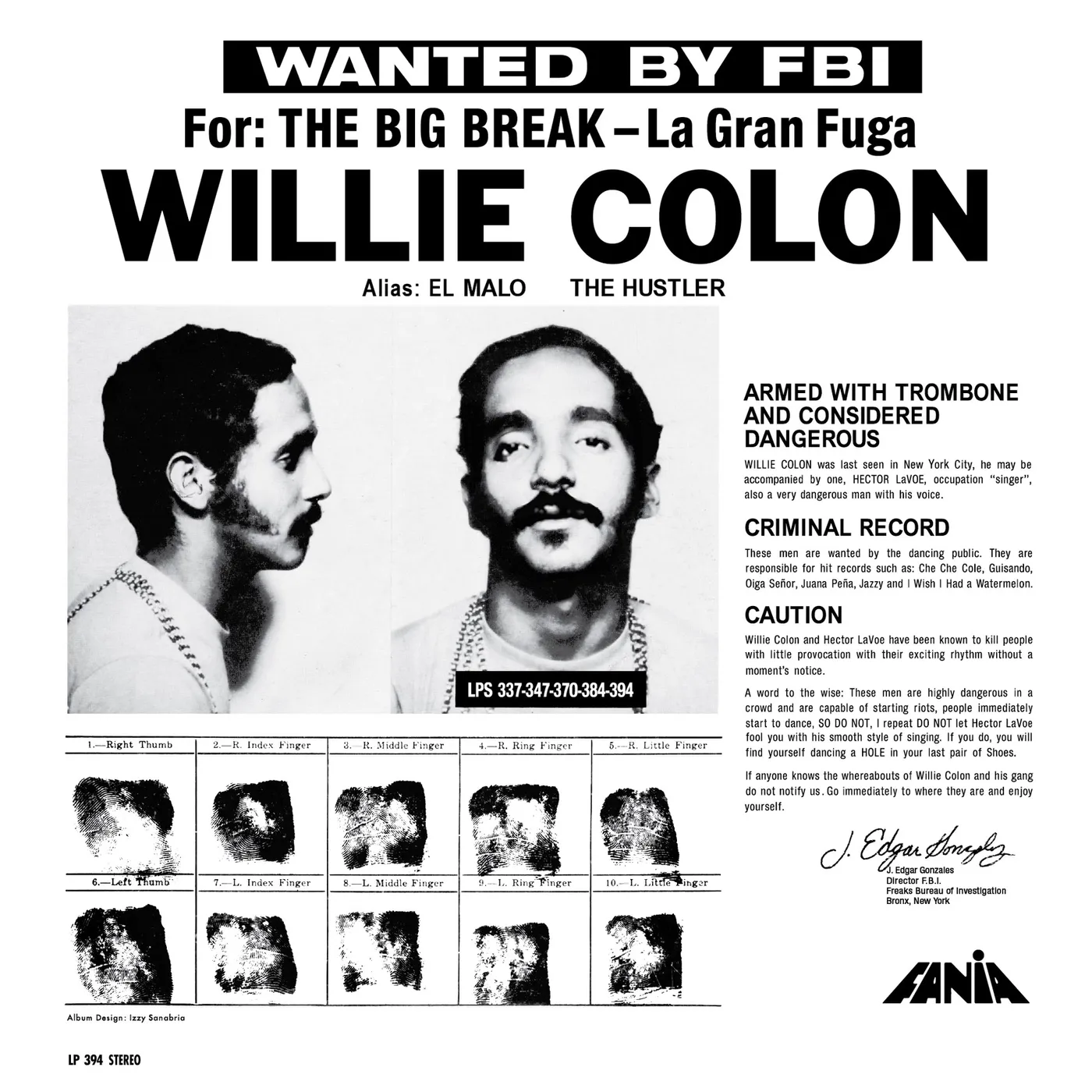 Willie Colón WANTED BY THE FBI / BIG BREAK: GRAN FUGA Vinyl Record