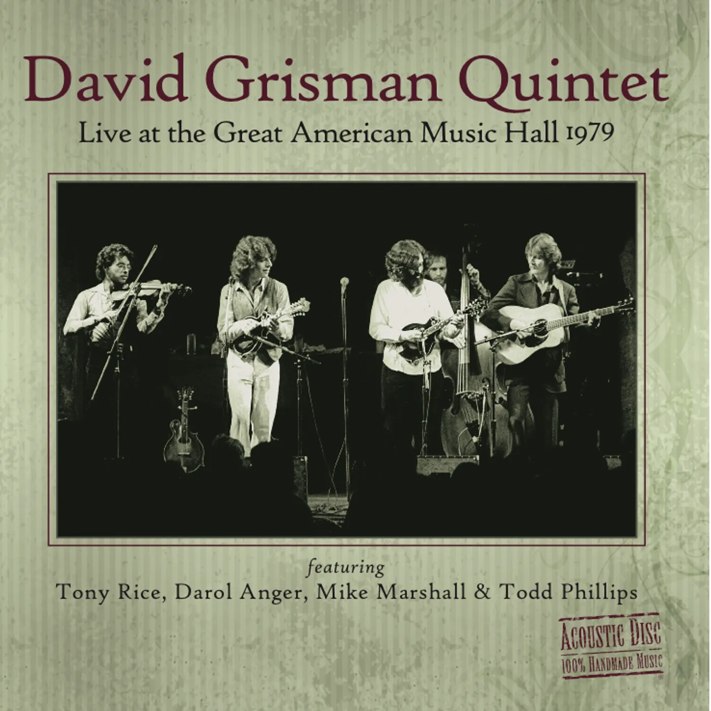 David Grisman LIVE AT THE GREAT AMERICAN MUSIC HALL 1979 CD