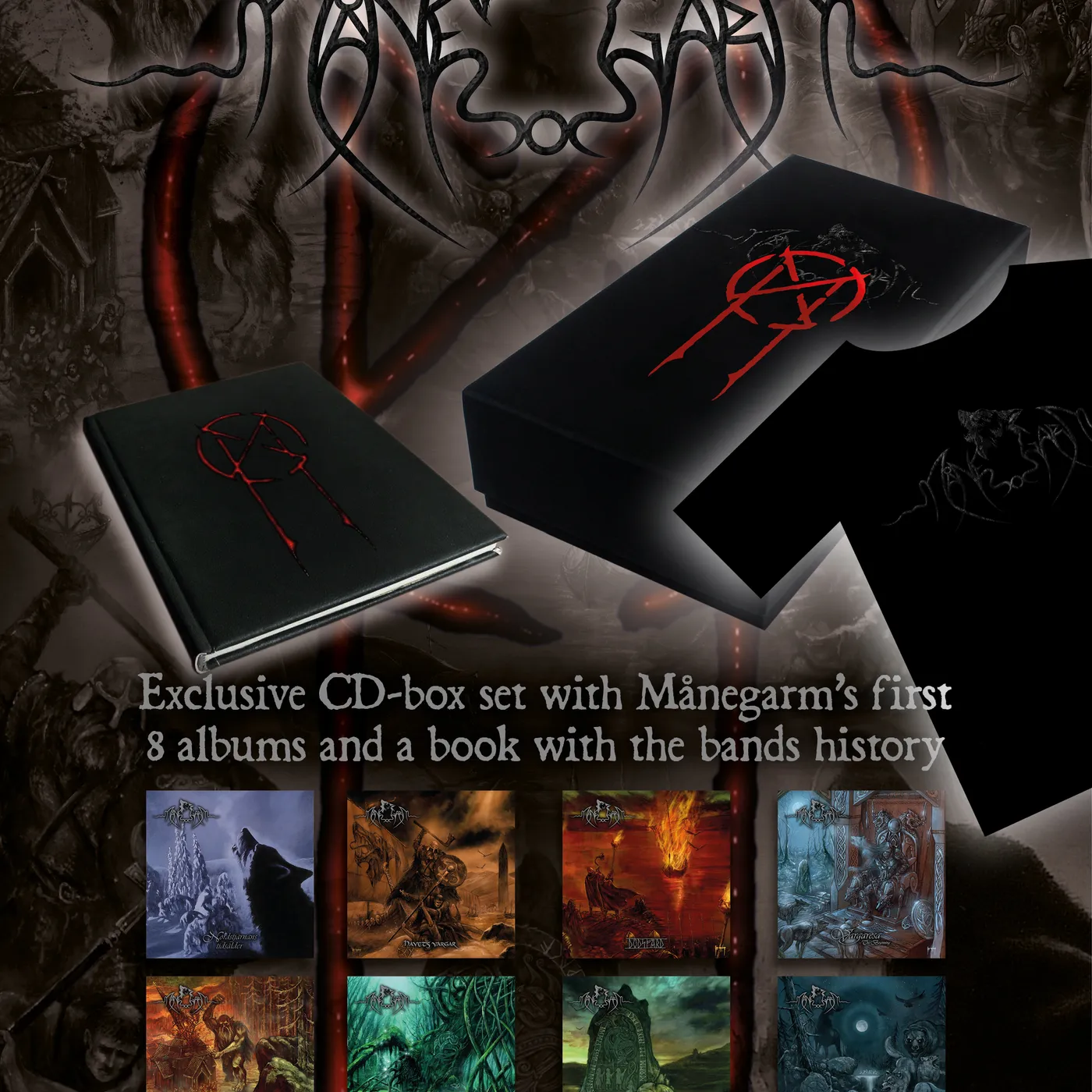 Månegarm 8CD BOXSET + BOOK + T-SHIRT (MED) CD