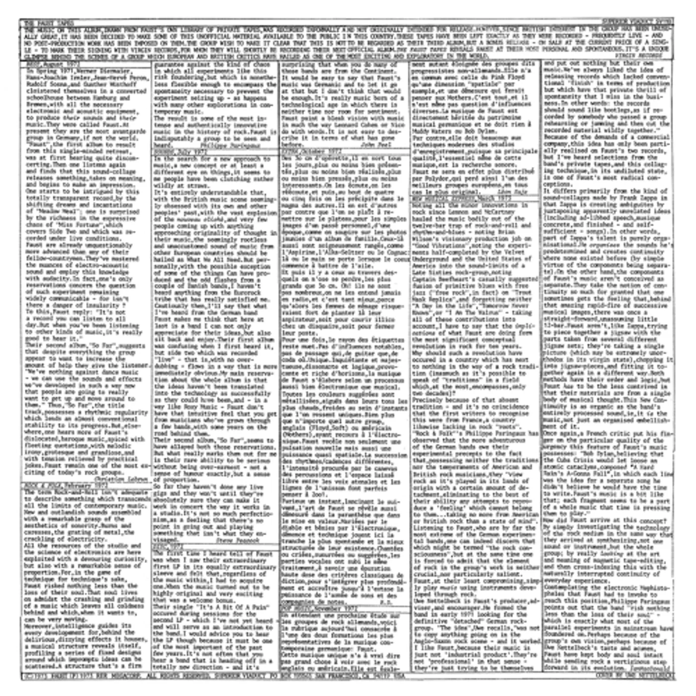 The Faust Tapes Vinyl Record