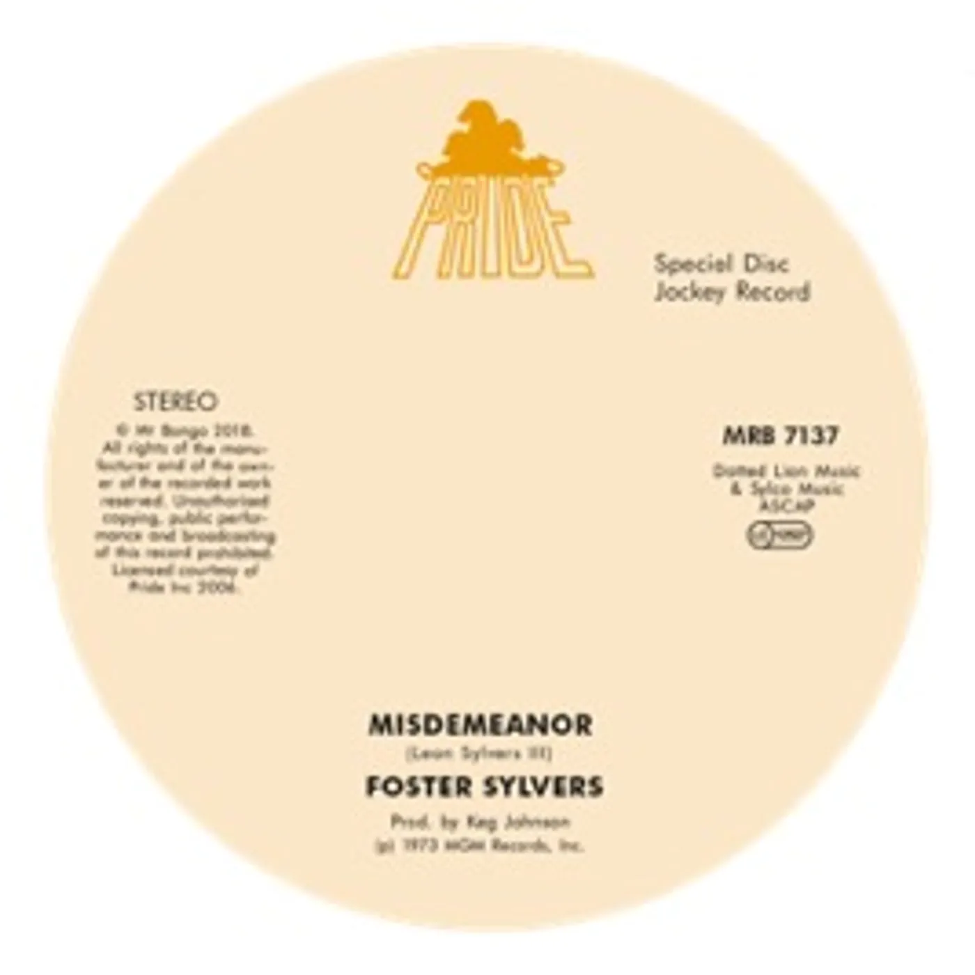 Foster Sylvers MISDEMEANOR / WHEN I'M NEAR YOU Vinyl Record