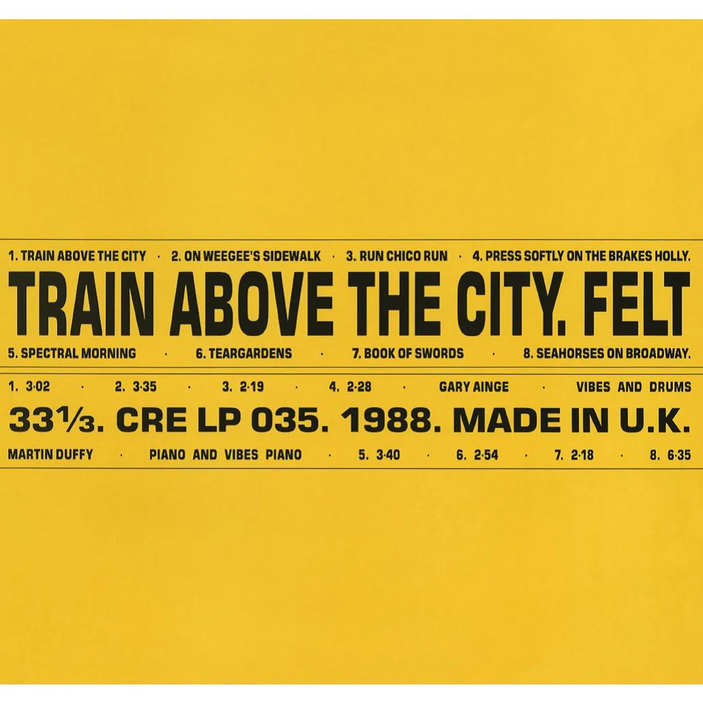 Felt Train Above The City Vinyl Record