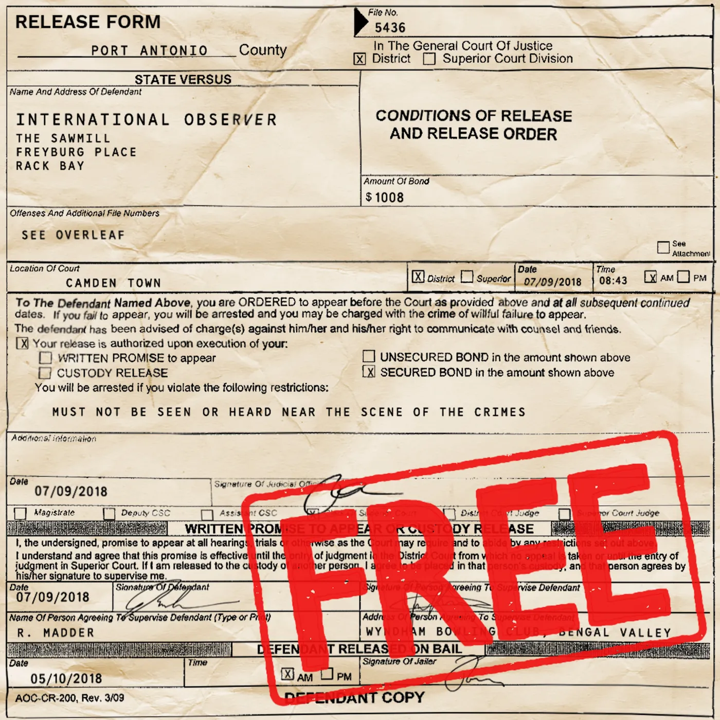 International Observer FREE FROM THE DUNGEONS OF DUB CD