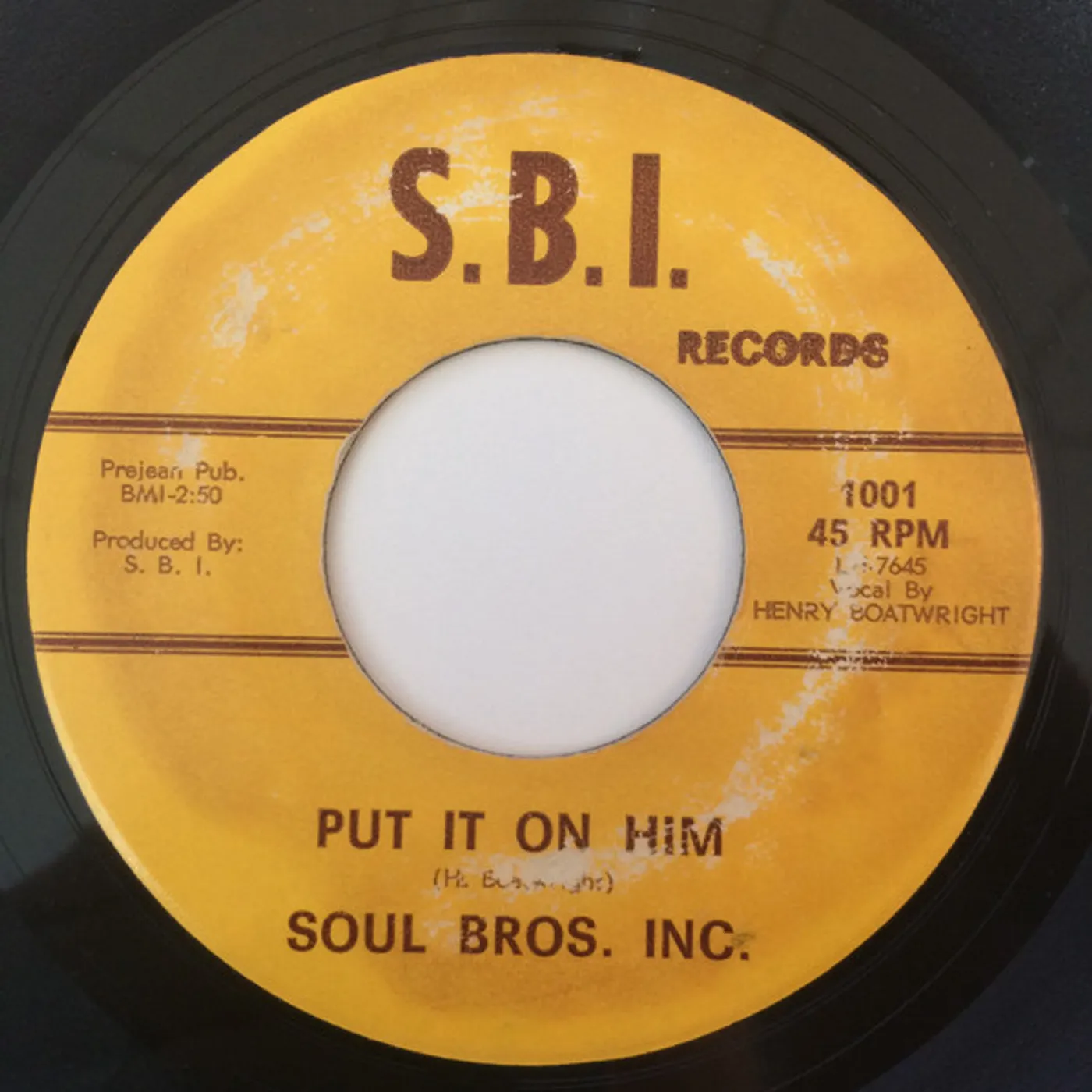 Soul Brothers Inc. Put It on Him Vinyl Record