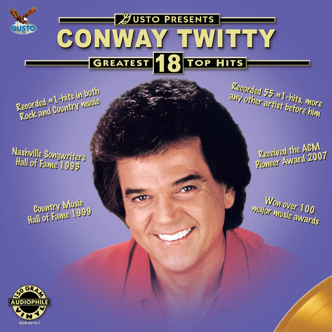 Conway Twitty GREATEST 18 TOP HITS Vinyl Record